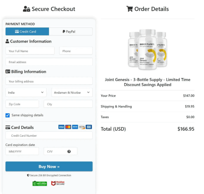 Joint Genesis-Secure-Checkout